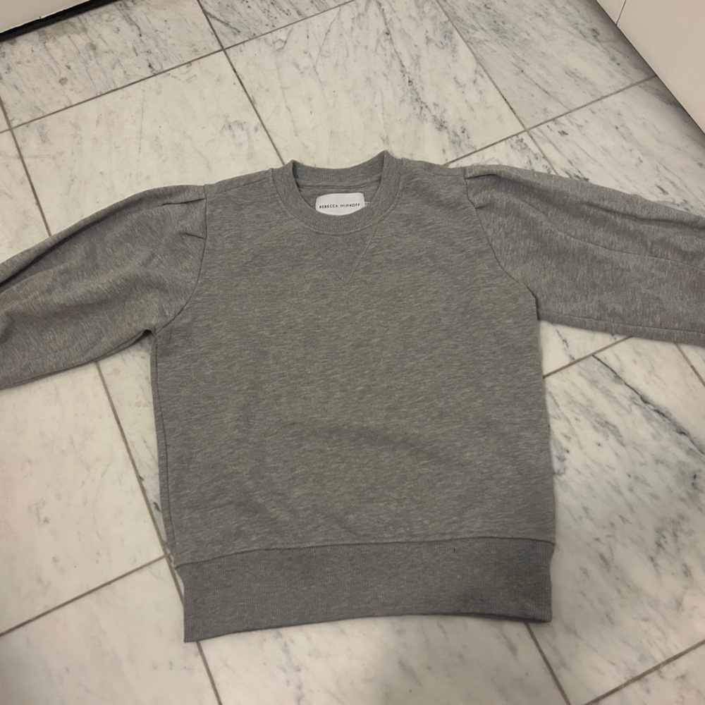 Rebecca Minkoff Gray Puff Sleeve Sweatshirt